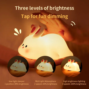 🐰💡 Luz Noturna LED de Coelho – A Luminária Fofa e Confortável para o Quarto! 🌙✨
