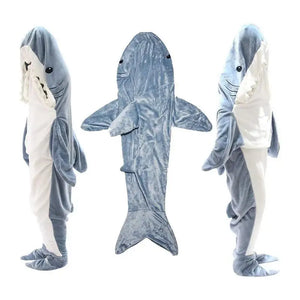 🦈 Cobertor Saco de Dormir Tubarão – Divertido, Quentinho e Confortável!