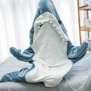 🦈 Cobertor Saco de Dormir Tubarão – Divertido, Quentinho e Confortável!
