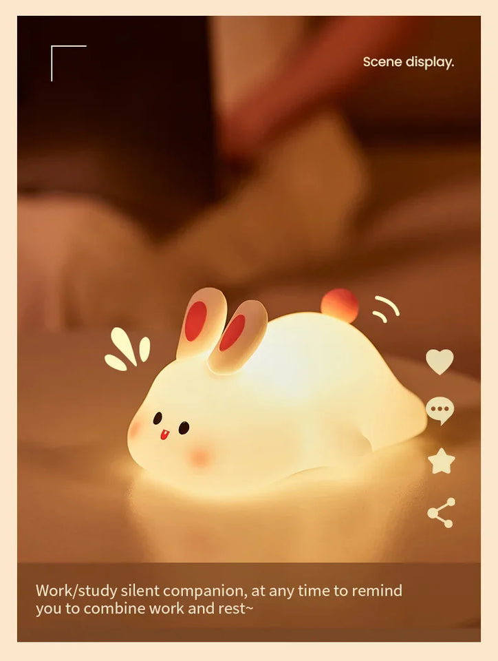 🐰💡 Luz Noturna LED de Coelho – A Luminária Fofa e Confortável para o Quarto! 🌙✨